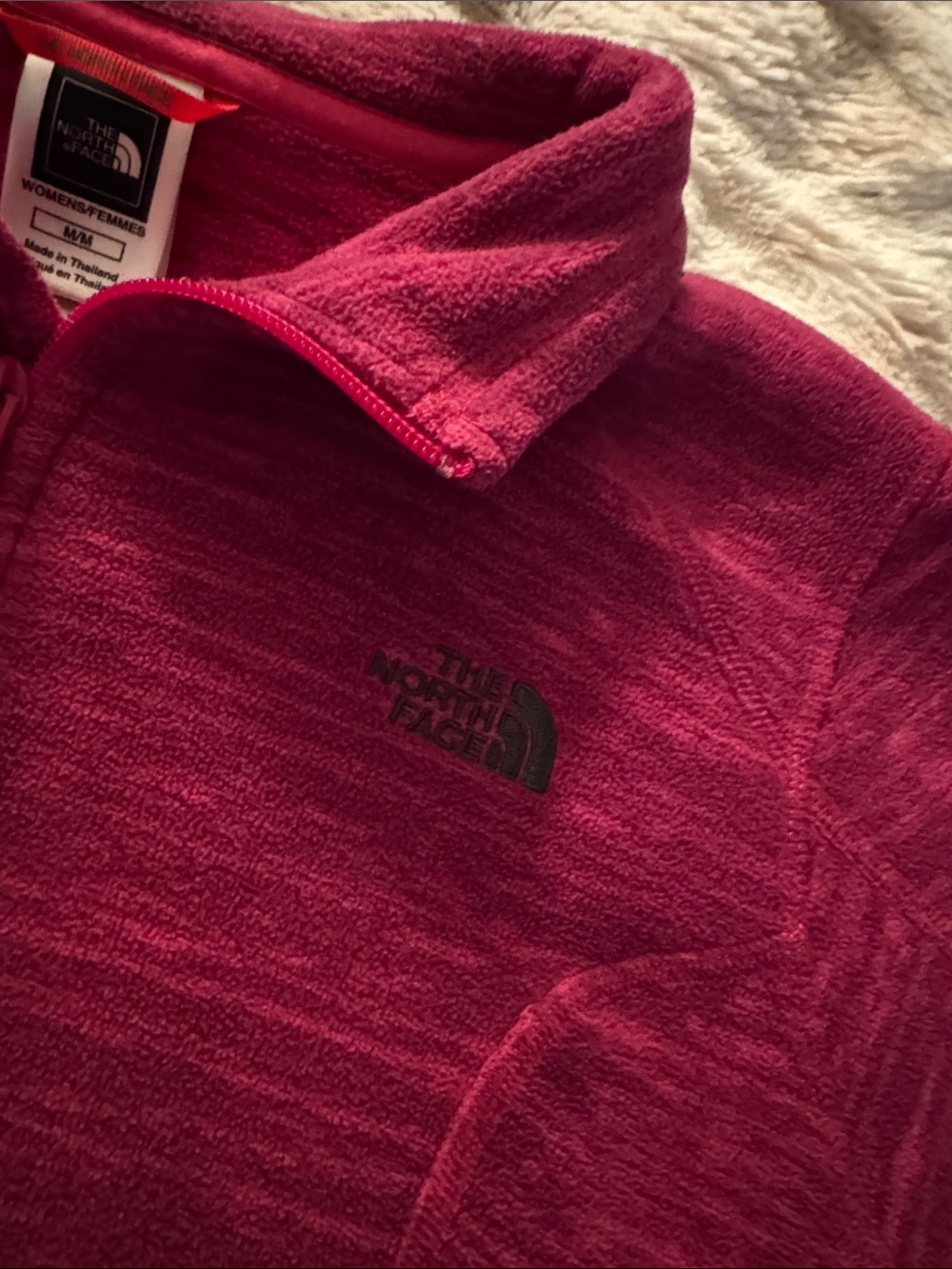 The North Face Women’s Dark Pink Full-Zip Fleece Jacket - Picture 6 of 7